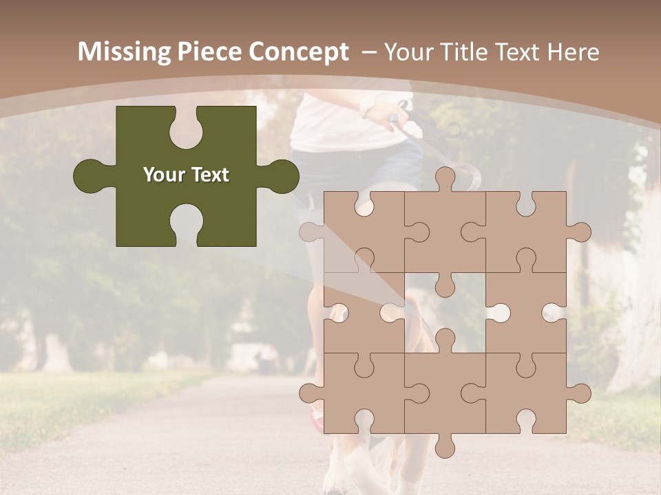 A Woman Running With A Dog On A Leash PowerPoint Template