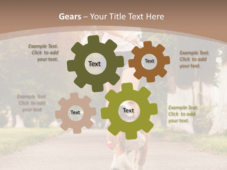 A Woman Running With A Dog On A Leash PowerPoint Template