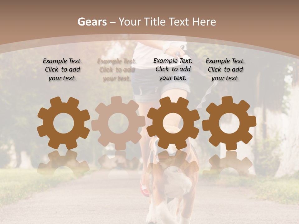 A Woman Running With A Dog On A Leash PowerPoint Template