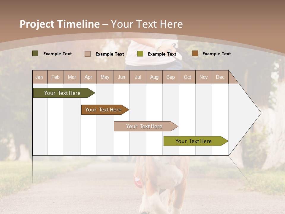 A Woman Running With A Dog On A Leash PowerPoint Template