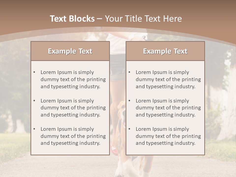 A Woman Running With A Dog On A Leash PowerPoint Template