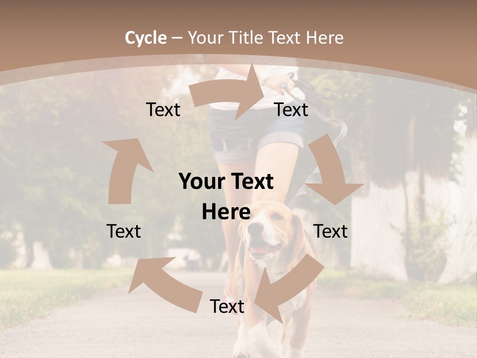 A Woman Running With A Dog On A Leash PowerPoint Template