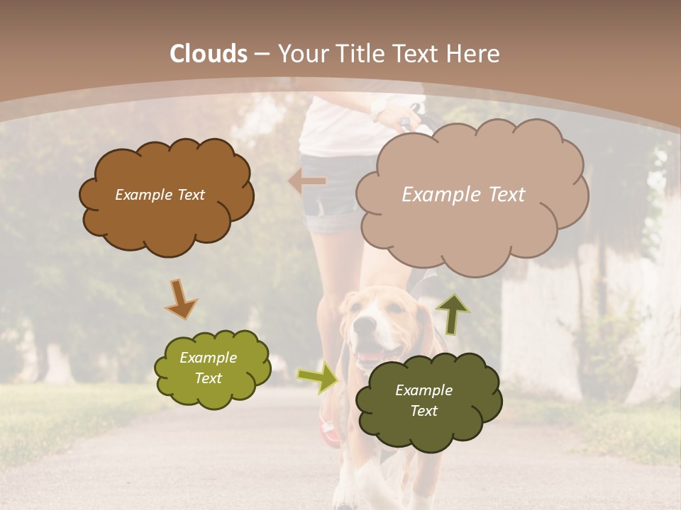 A Woman Running With A Dog On A Leash PowerPoint Template