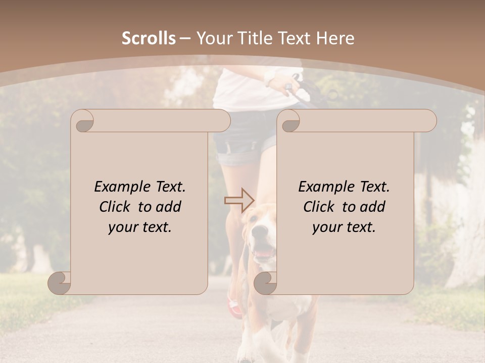 A Woman Running With A Dog On A Leash PowerPoint Template