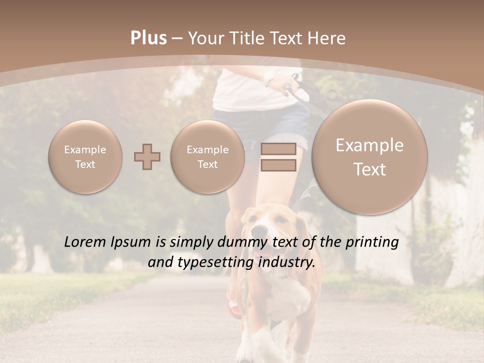 A Woman Running With A Dog On A Leash PowerPoint Template