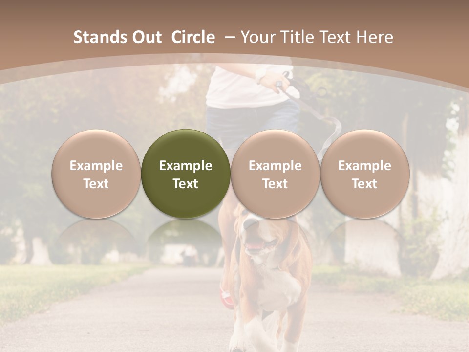 A Woman Running With A Dog On A Leash PowerPoint Template