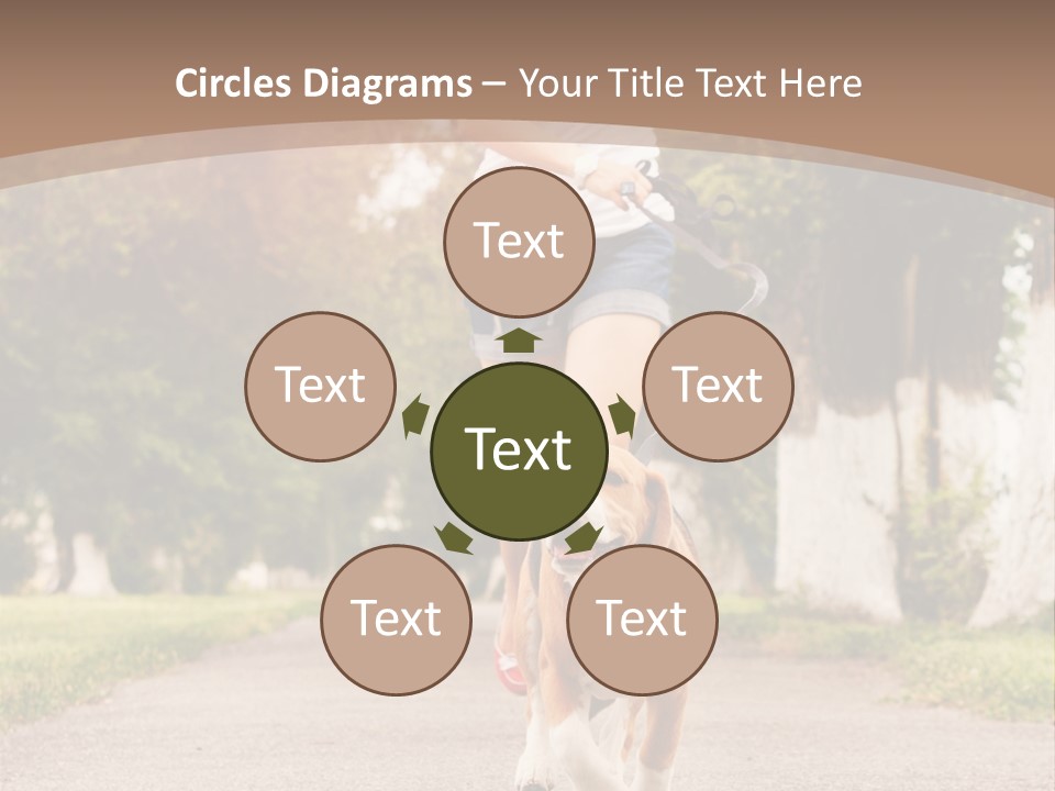 A Woman Running With A Dog On A Leash PowerPoint Template