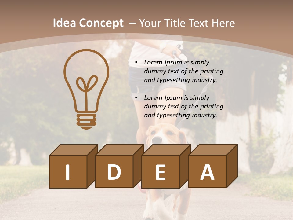 A Woman Running With A Dog On A Leash PowerPoint Template