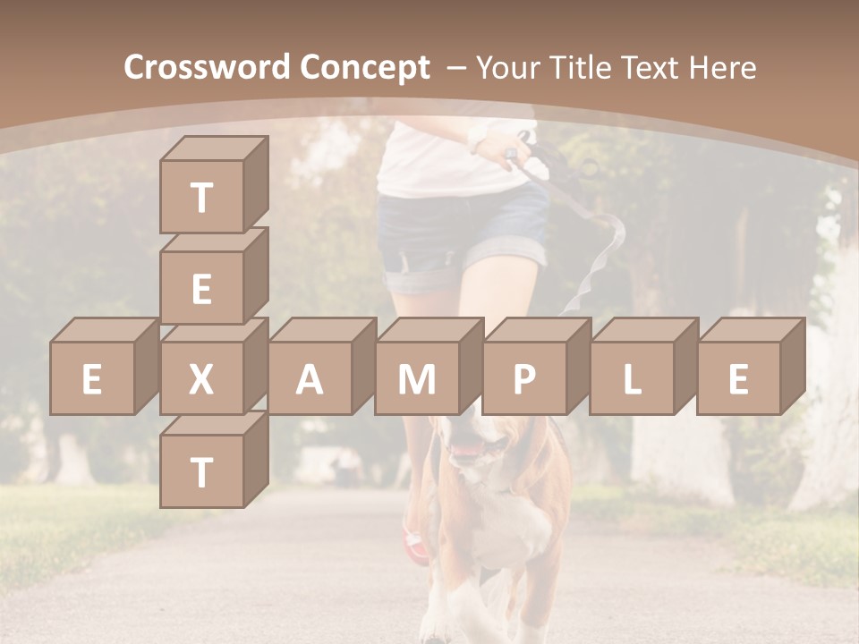 A Woman Running With A Dog On A Leash PowerPoint Template