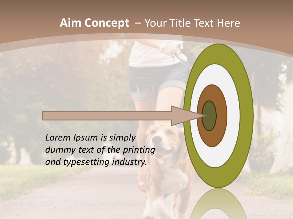 A Woman Running With A Dog On A Leash PowerPoint Template