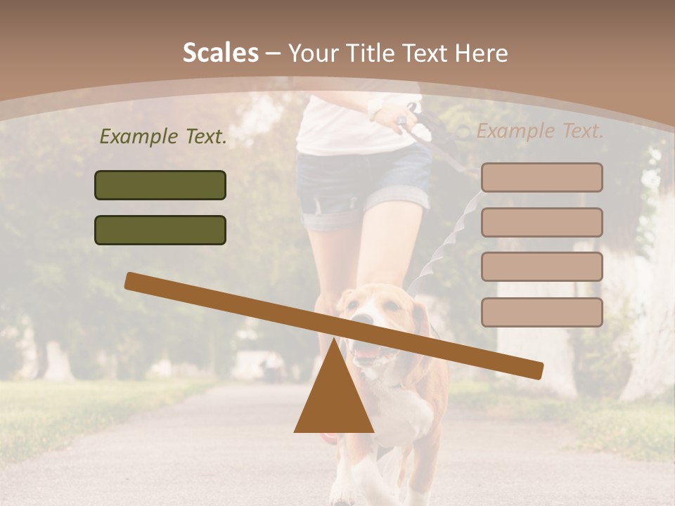 A Woman Running With A Dog On A Leash PowerPoint Template