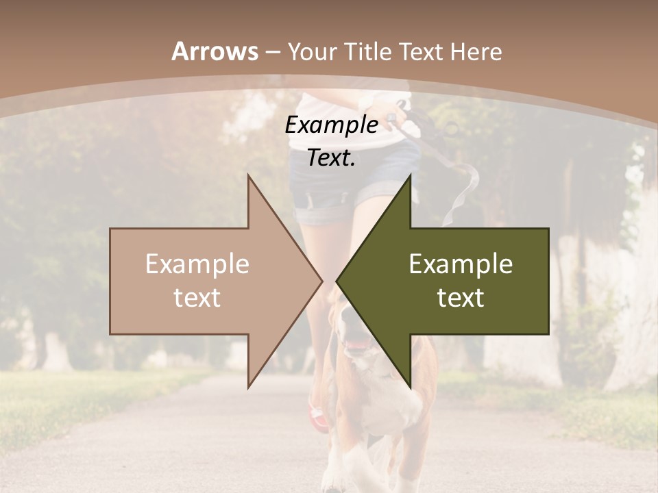 A Woman Running With A Dog On A Leash PowerPoint Template