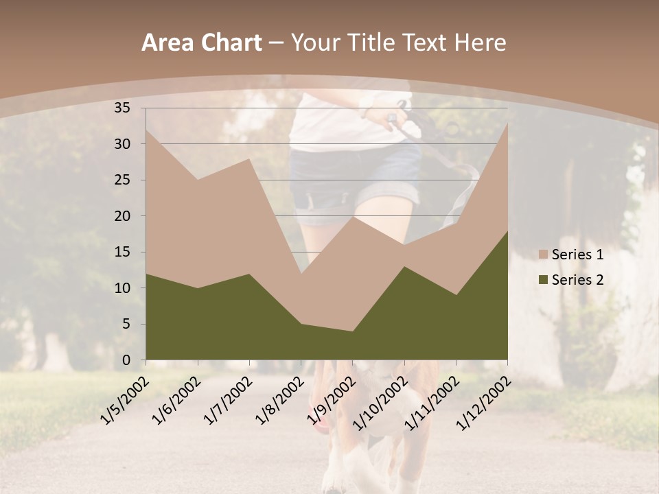 A Woman Running With A Dog On A Leash PowerPoint Template