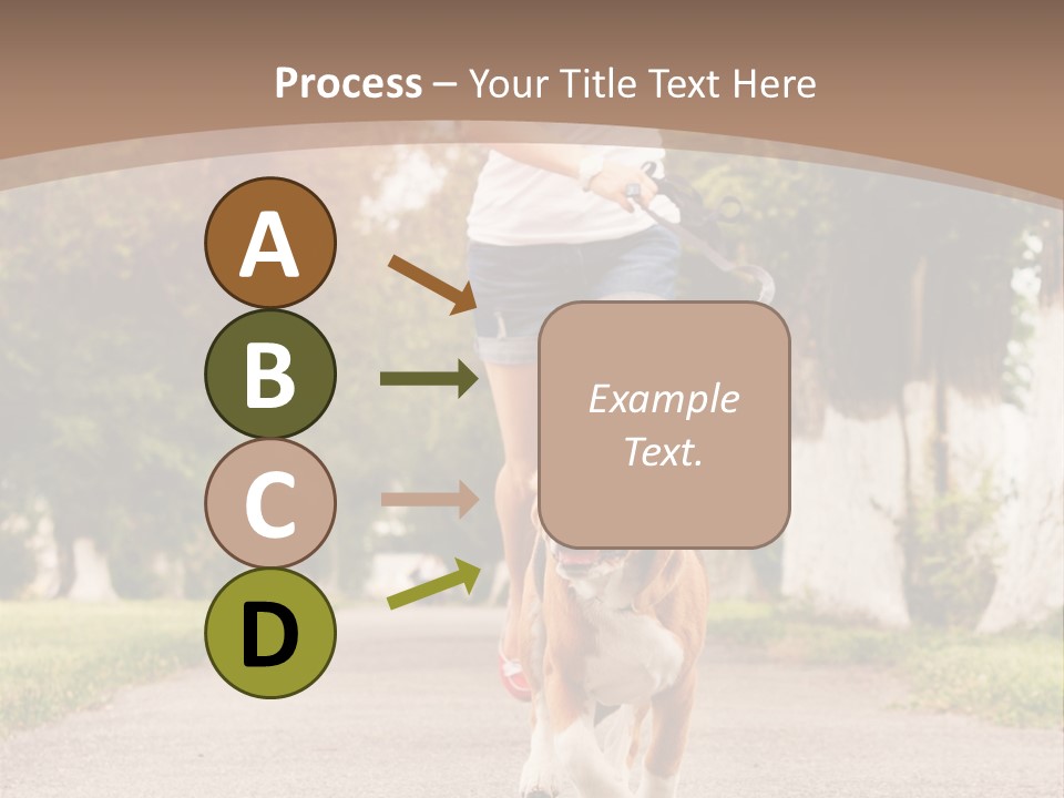 A Woman Running With A Dog On A Leash PowerPoint Template