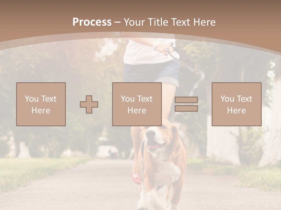 A Woman Running With A Dog On A Leash PowerPoint Template