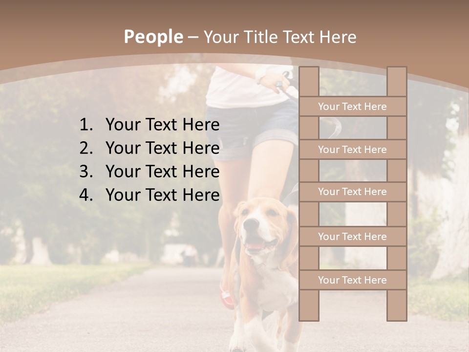 A Woman Running With A Dog On A Leash PowerPoint Template