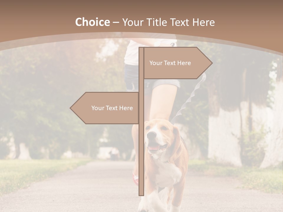 A Woman Running With A Dog On A Leash PowerPoint Template