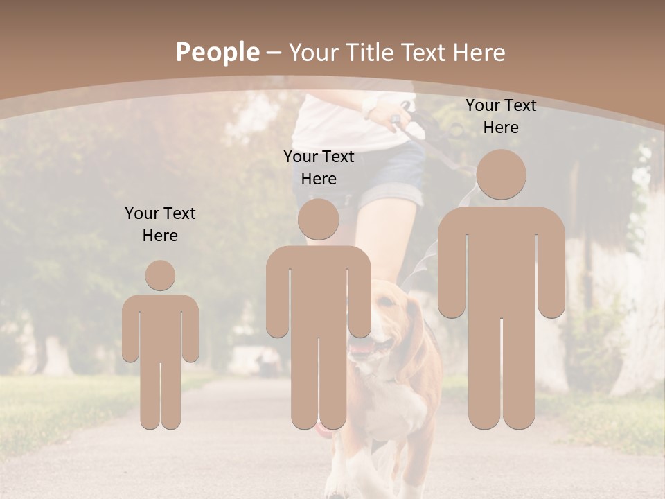 A Woman Running With A Dog On A Leash PowerPoint Template