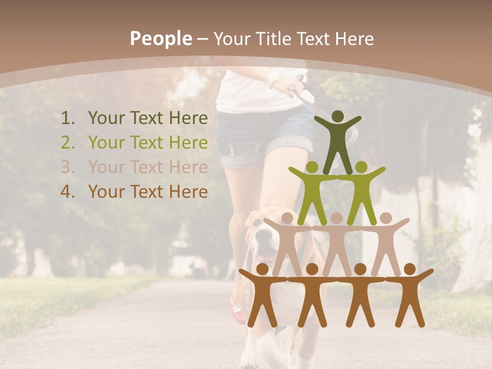 A Woman Running With A Dog On A Leash PowerPoint Template