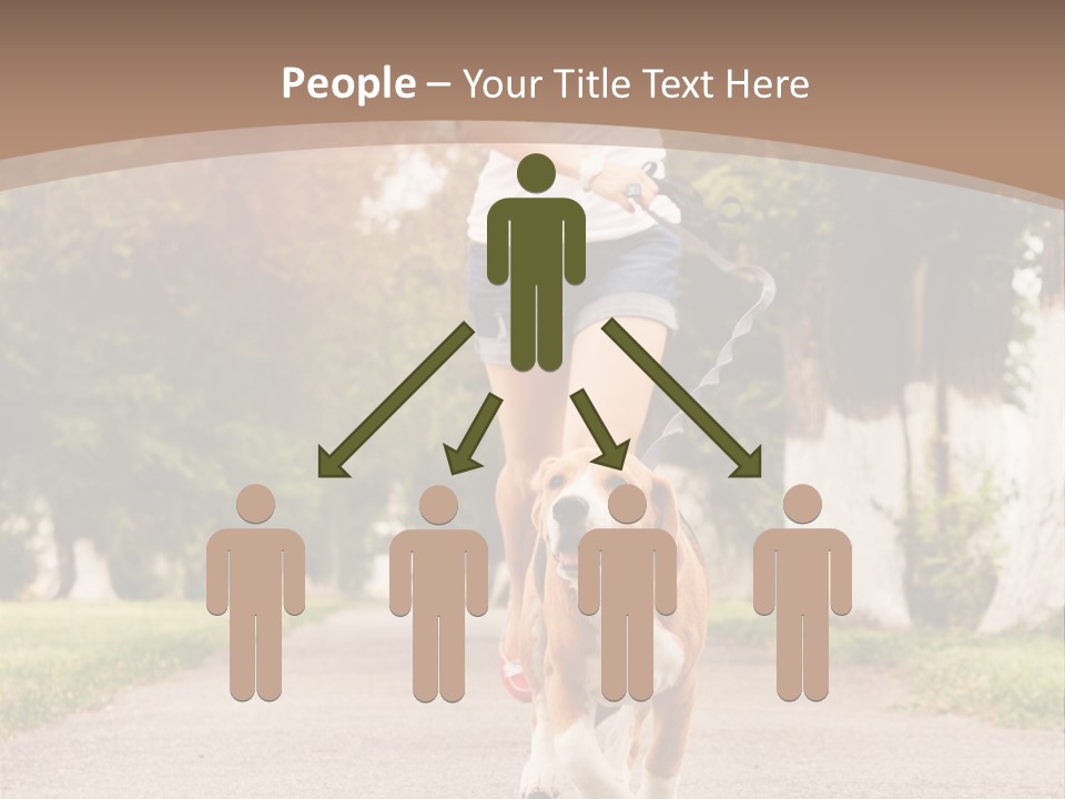 A Woman Running With A Dog On A Leash PowerPoint Template