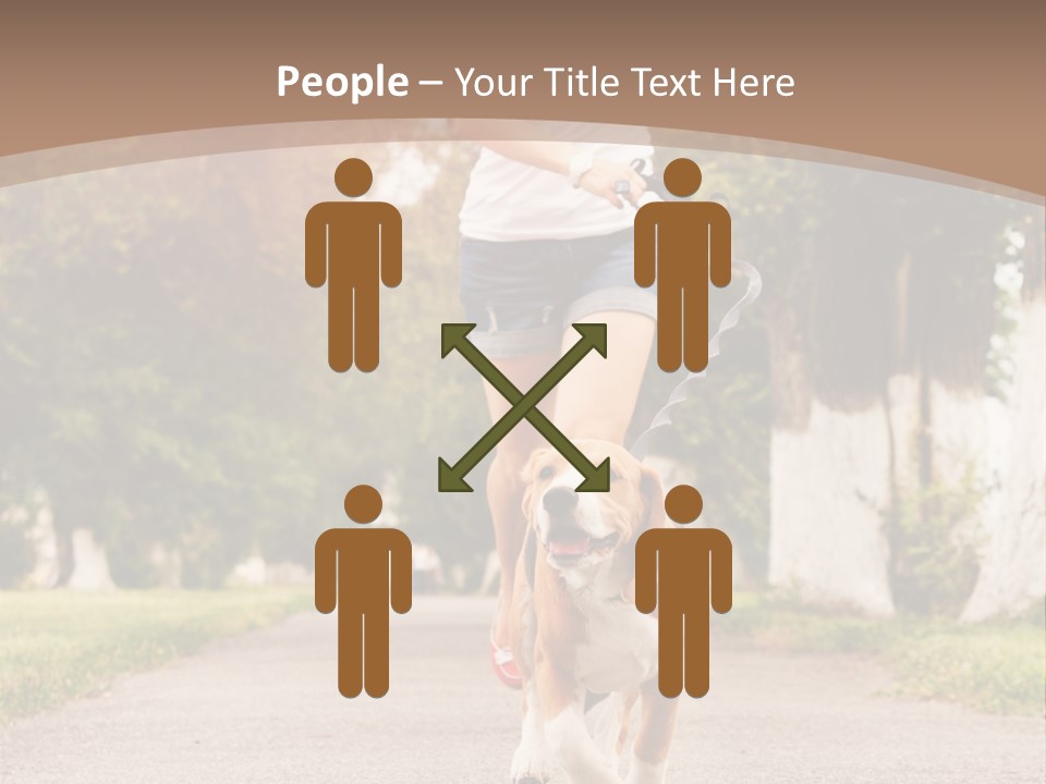 A Woman Running With A Dog On A Leash PowerPoint Template