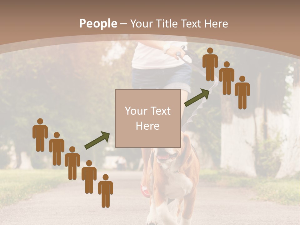 A Woman Running With A Dog On A Leash PowerPoint Template