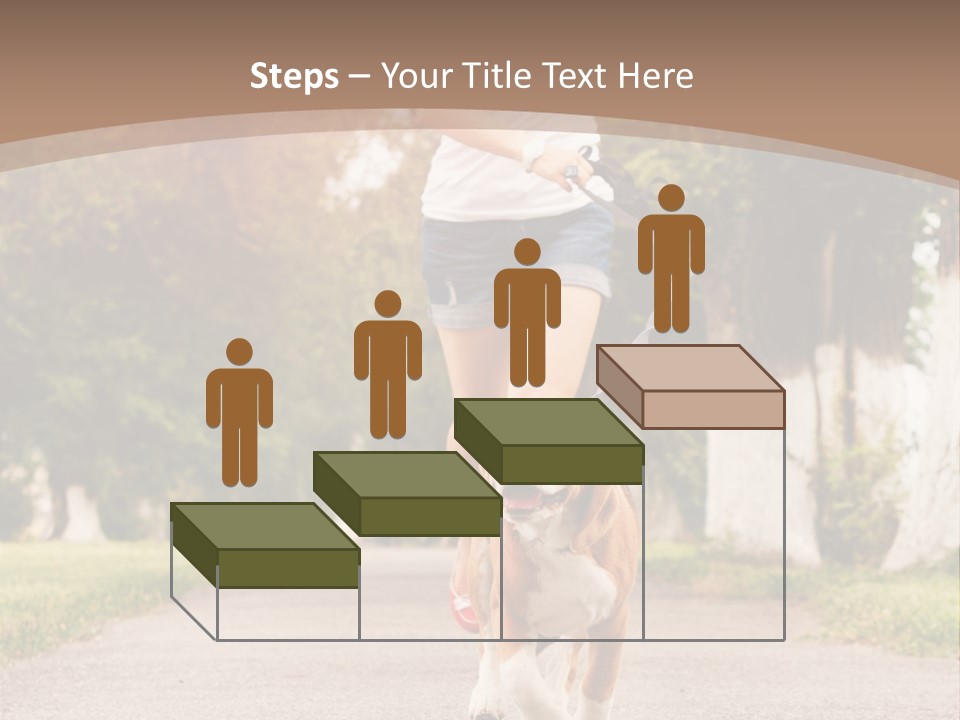 A Woman Running With A Dog On A Leash PowerPoint Template