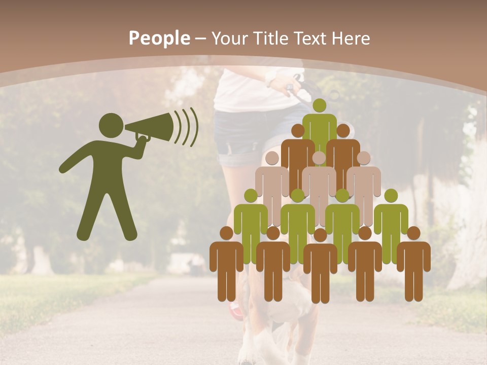 A Woman Running With A Dog On A Leash PowerPoint Template