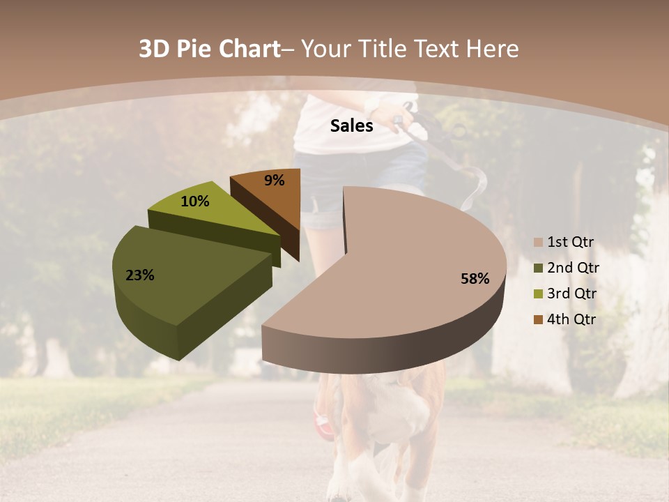 A Woman Running With A Dog On A Leash PowerPoint Template