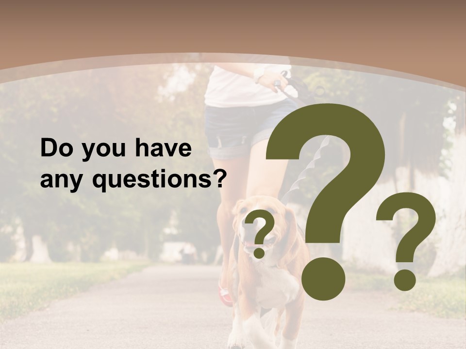 A Woman Running With A Dog On A Leash PowerPoint Template