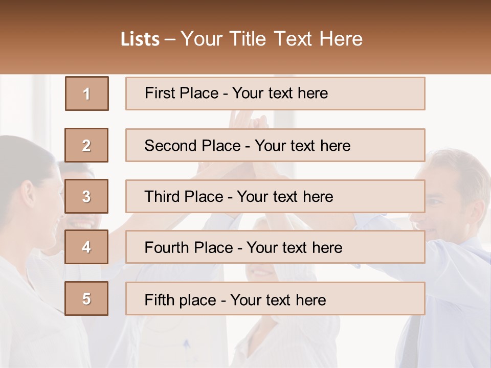 A Group Of People Holding Their Hands High In The Air PowerPoint Template