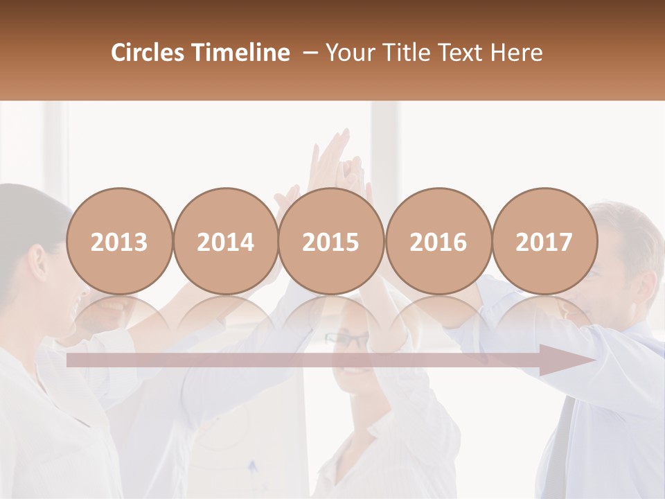 A Group Of People Holding Their Hands High In The Air PowerPoint Template