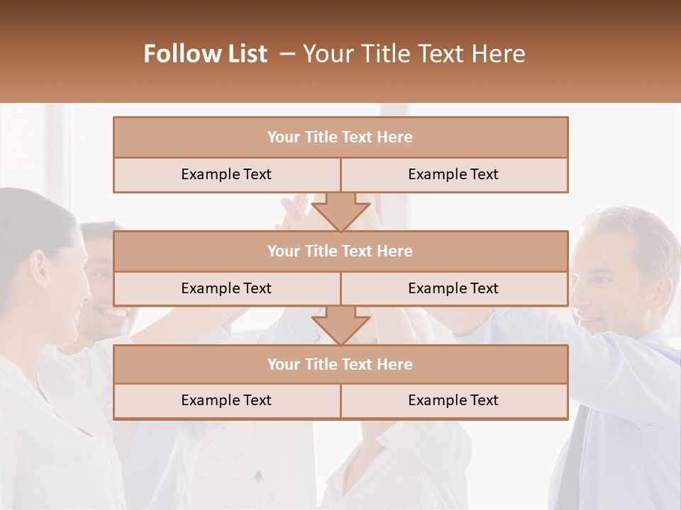 A Group Of People Holding Their Hands High In The Air PowerPoint Template