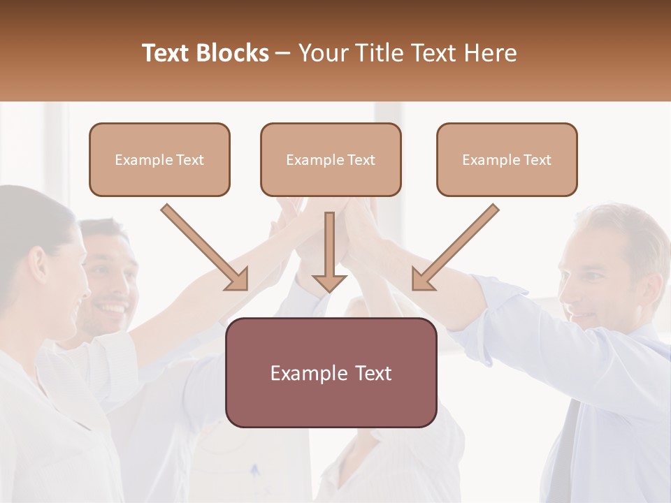 A Group Of People Holding Their Hands High In The Air PowerPoint Template