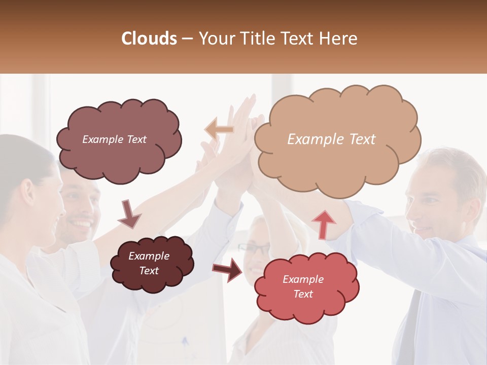 A Group Of People Holding Their Hands High In The Air PowerPoint Template