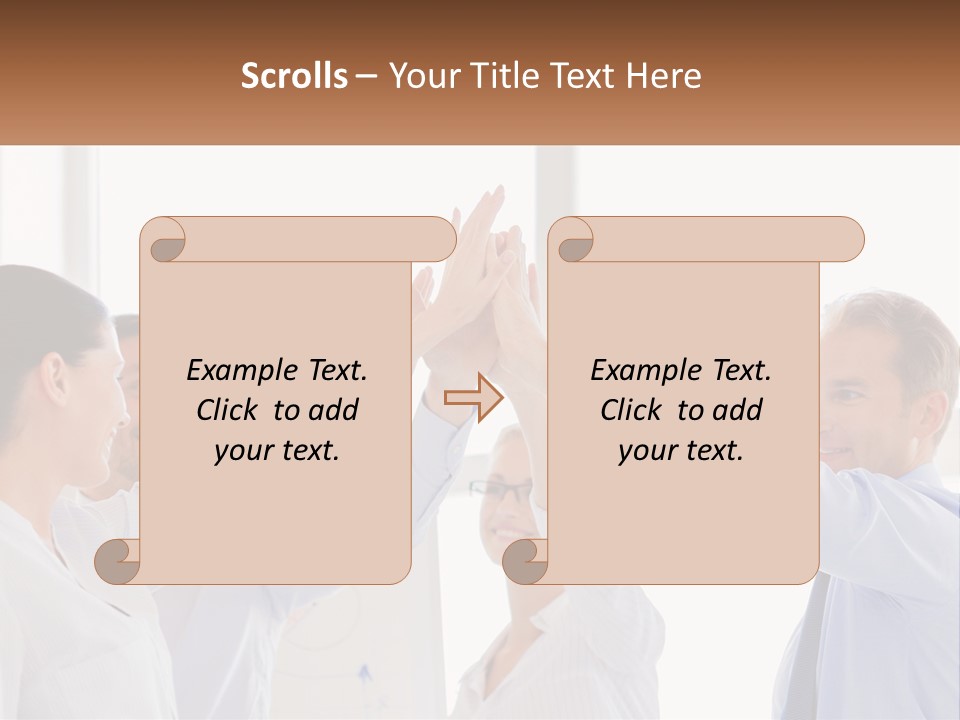 A Group Of People Holding Their Hands High In The Air PowerPoint Template