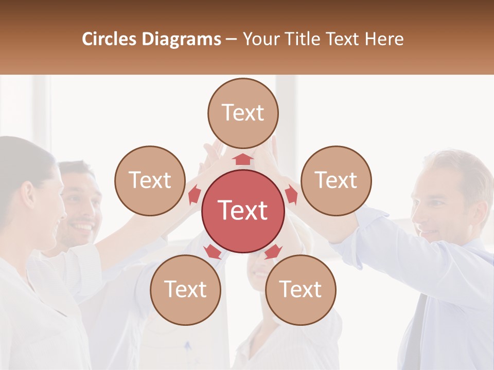 A Group Of People Holding Their Hands High In The Air PowerPoint Template