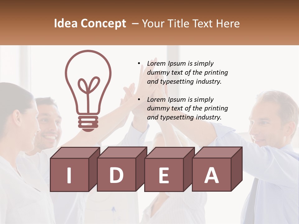 A Group Of People Holding Their Hands High In The Air PowerPoint Template