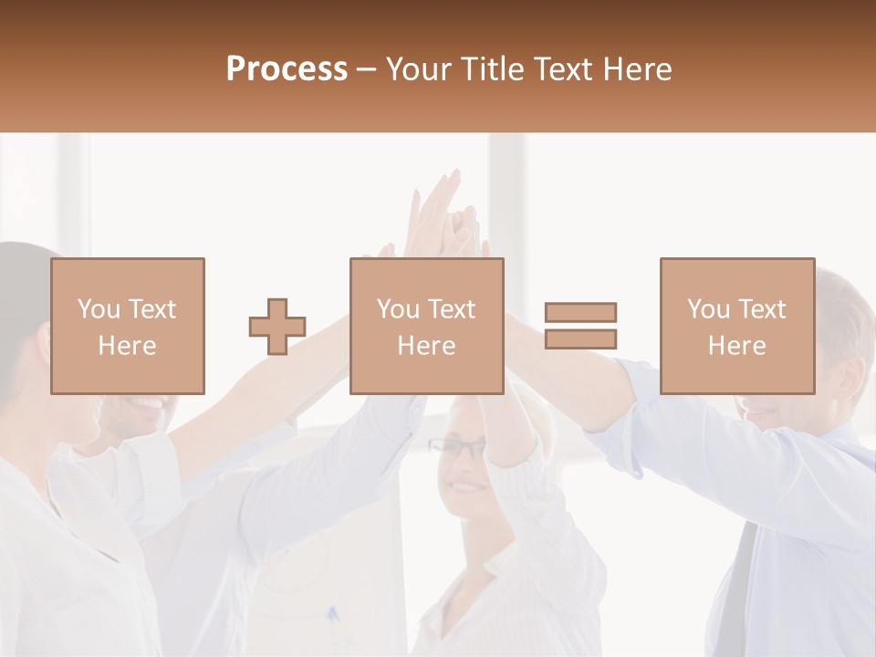 A Group Of People Holding Their Hands High In The Air PowerPoint Template