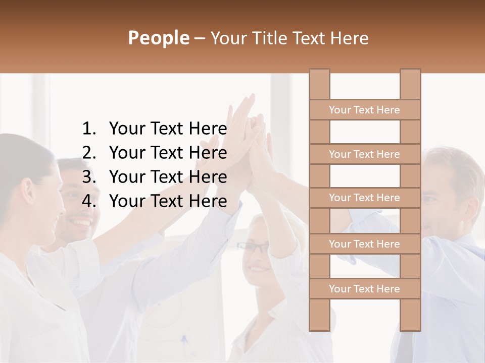 A Group Of People Holding Their Hands High In The Air PowerPoint Template