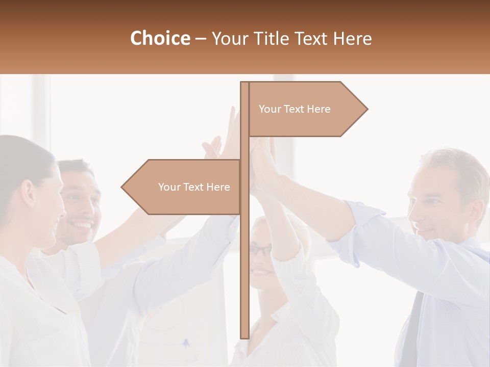 A Group Of People Holding Their Hands High In The Air PowerPoint Template