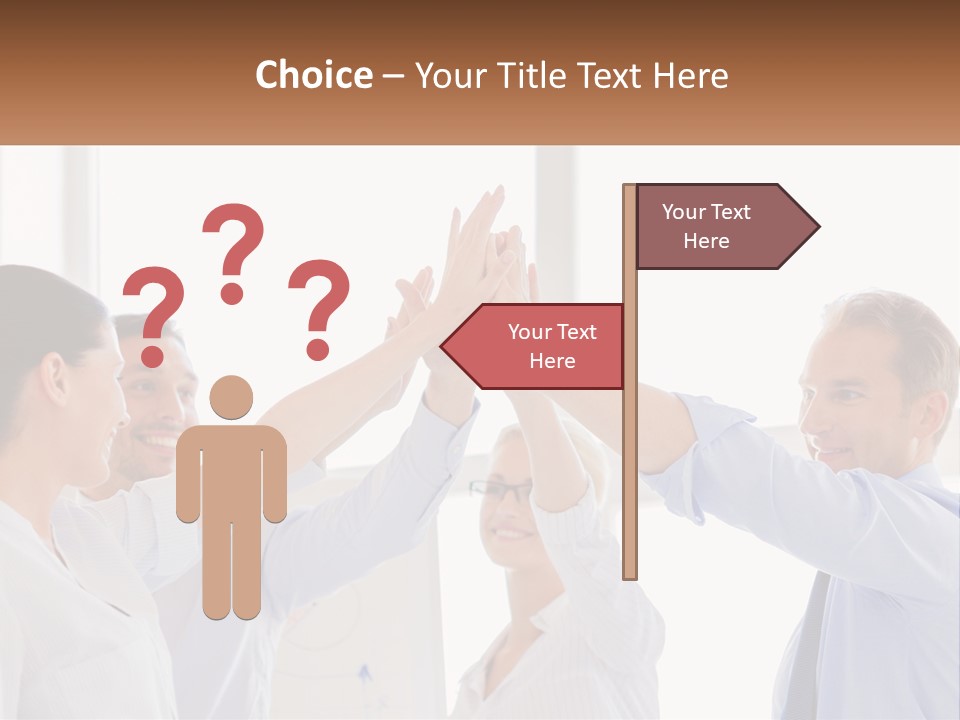 A Group Of People Holding Their Hands High In The Air PowerPoint Template