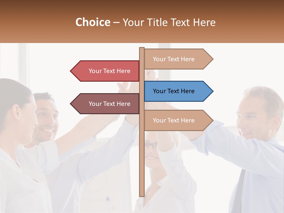 A Group Of People Holding Their Hands High In The Air PowerPoint Template