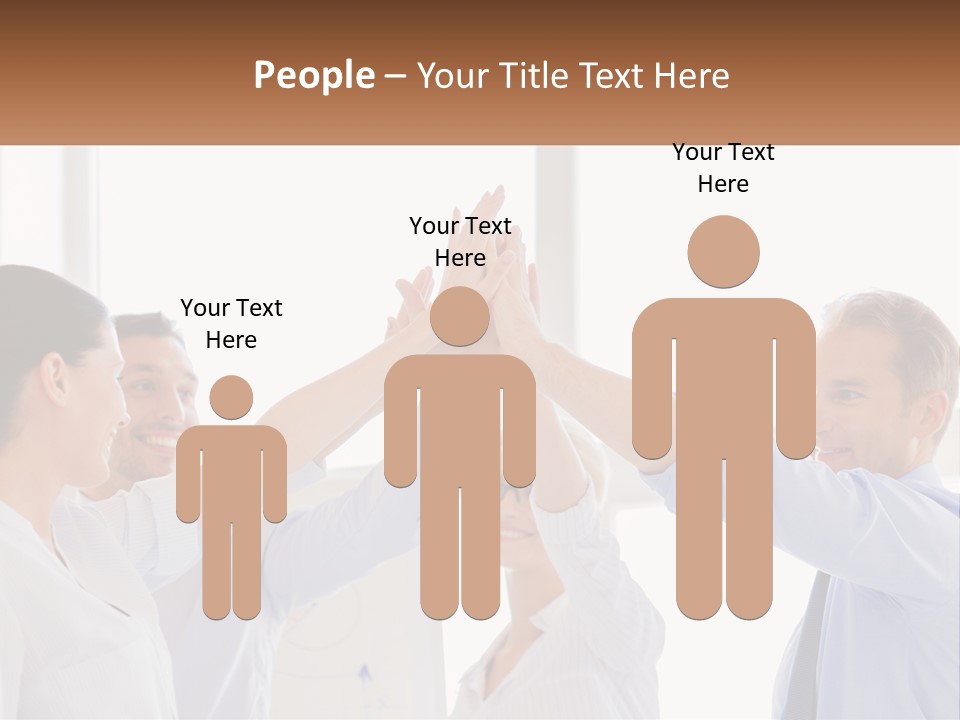 A Group Of People Holding Their Hands High In The Air PowerPoint Template