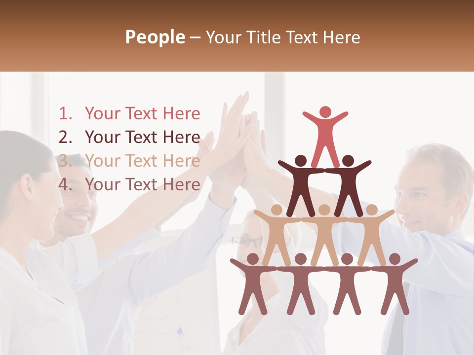 A Group Of People Holding Their Hands High In The Air PowerPoint Template