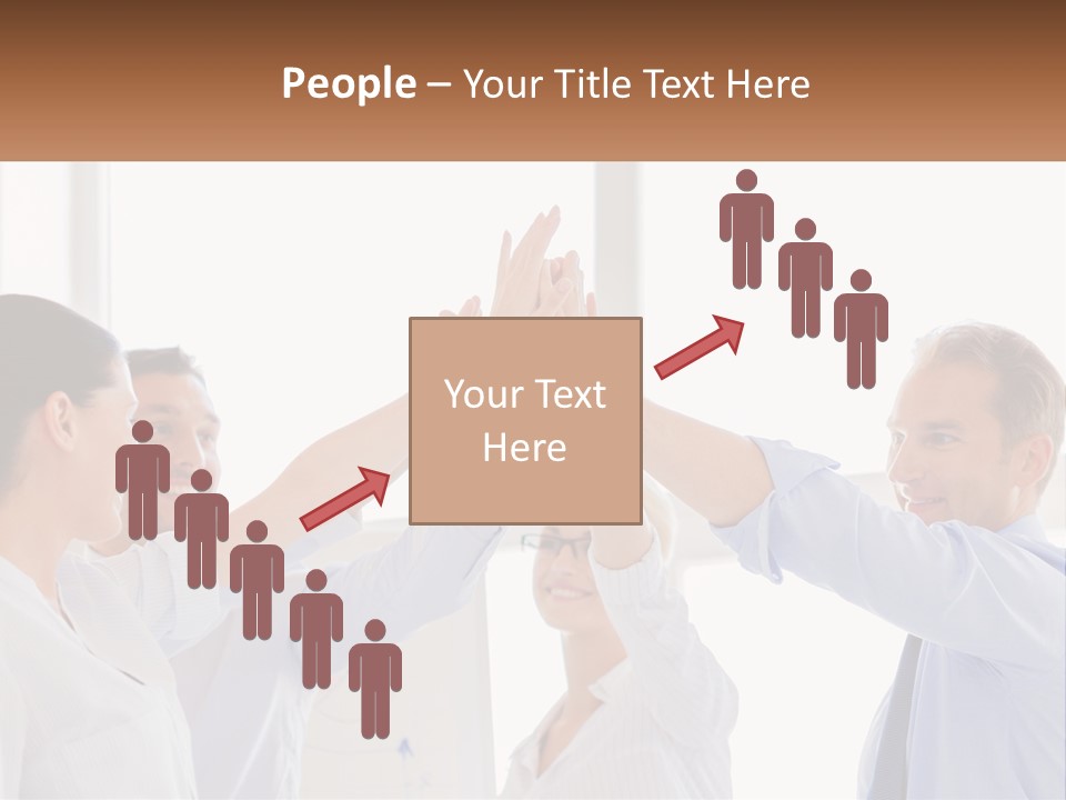 A Group Of People Holding Their Hands High In The Air PowerPoint Template