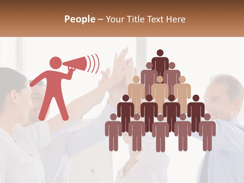 A Group Of People Holding Their Hands High In The Air PowerPoint Template