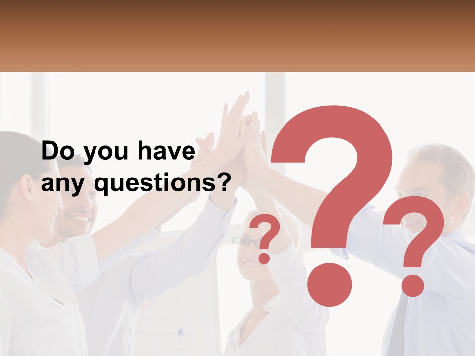 A Group Of People Holding Their Hands High In The Air PowerPoint Template