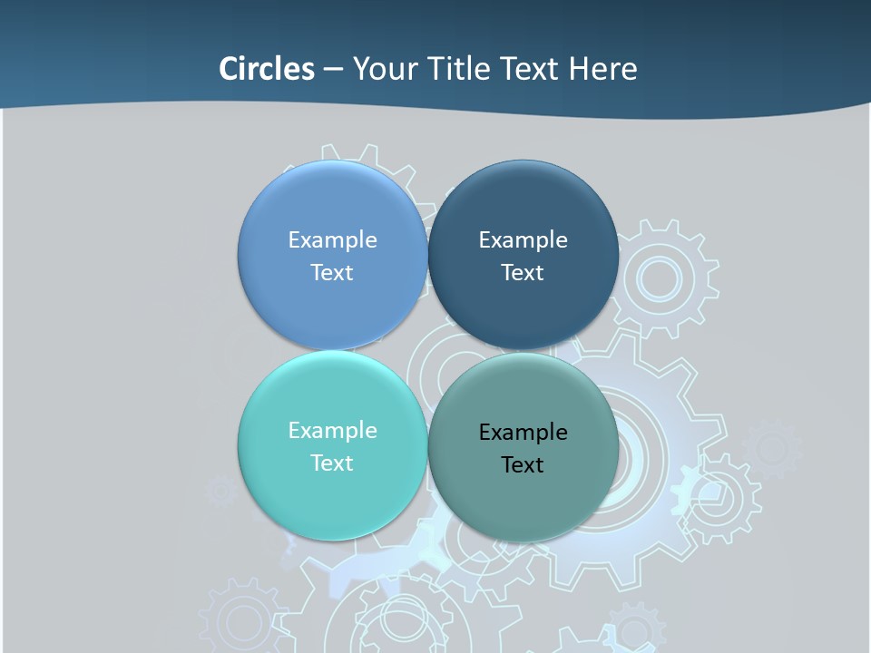 A Blue Powerpoint Presentation With Gears On It PowerPoint Template