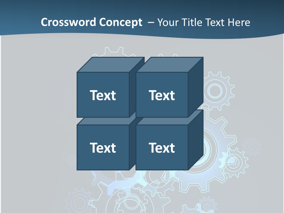 A Blue Powerpoint Presentation With Gears On It PowerPoint Template